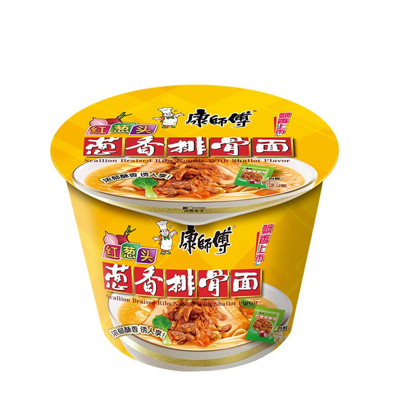 经典桶康师傅面 红葱头排骨109G